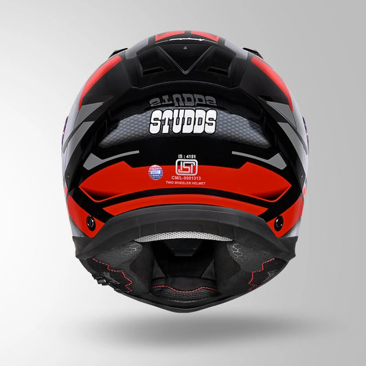 HELIOS D1 ASPHALT DECOR BLACK / GREY & RED GLOSSY