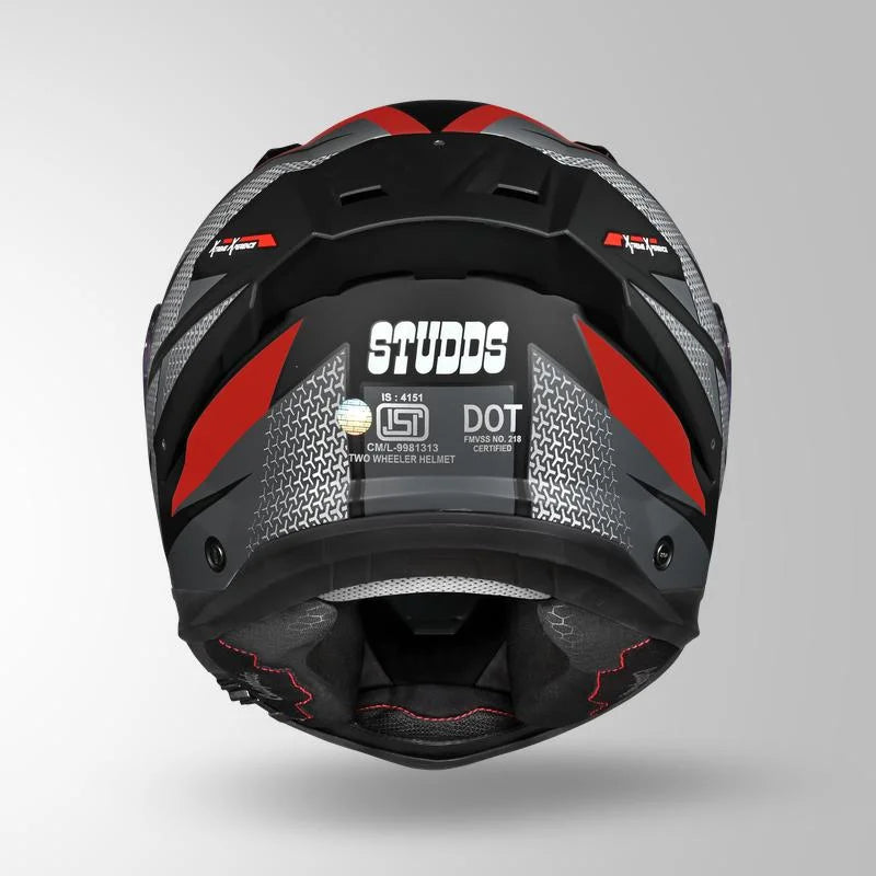 STUDDS HELIOS D2 CIRCUIT DECOR MATT BLACK & RED
