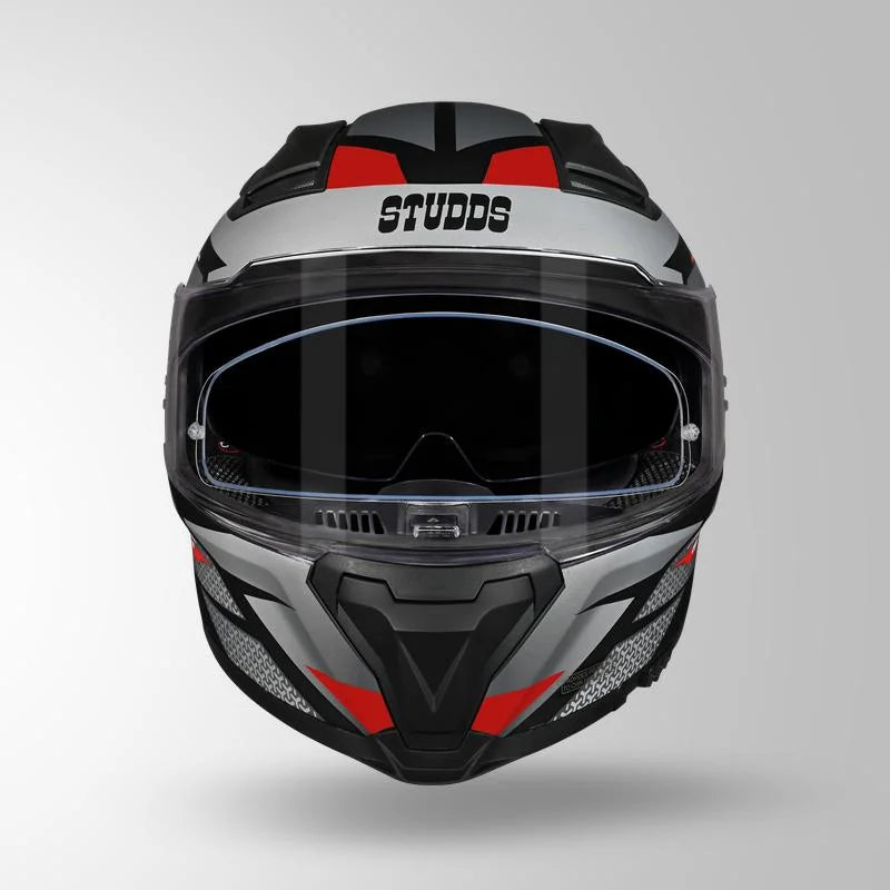 STUDDS HELIOS D2 CIRCUIT DECOR MATT BLACK & RED