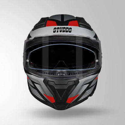 STUDDS HELIOS D2 CIRCUIT DECOR MATT BLACK & RED
