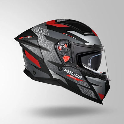 STUDDS HELIOS D2 CIRCUIT DECOR MATT BLACK & RED