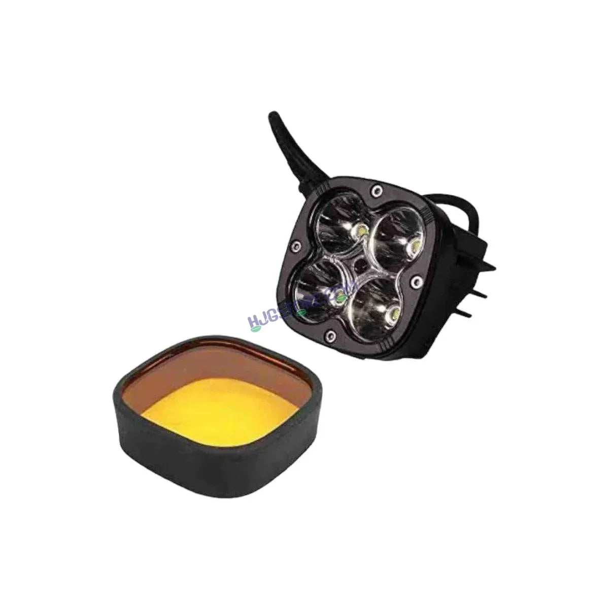 Original HJG 4x4 LED with Brightness Controller Switch Fog Light: 120W-12V White, Yellow Filter Cap