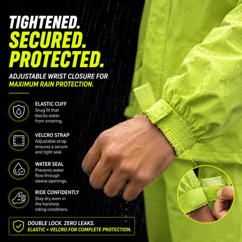 66BHP Storm X Waterproof Motorcycle Raincoat with Free Riding Pant