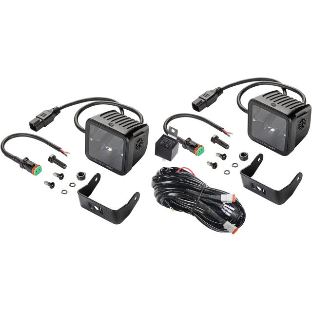 HELLA 358176821 Black Magic LED Series 3.2'' Cube Set - LED Spotlight - Offroad Driving Lights