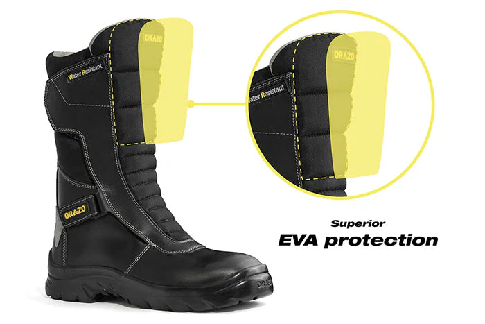 Orazo IBIS Trail Velcro Water Resistant Motorcycle Riding Boots (Black) (VWR)