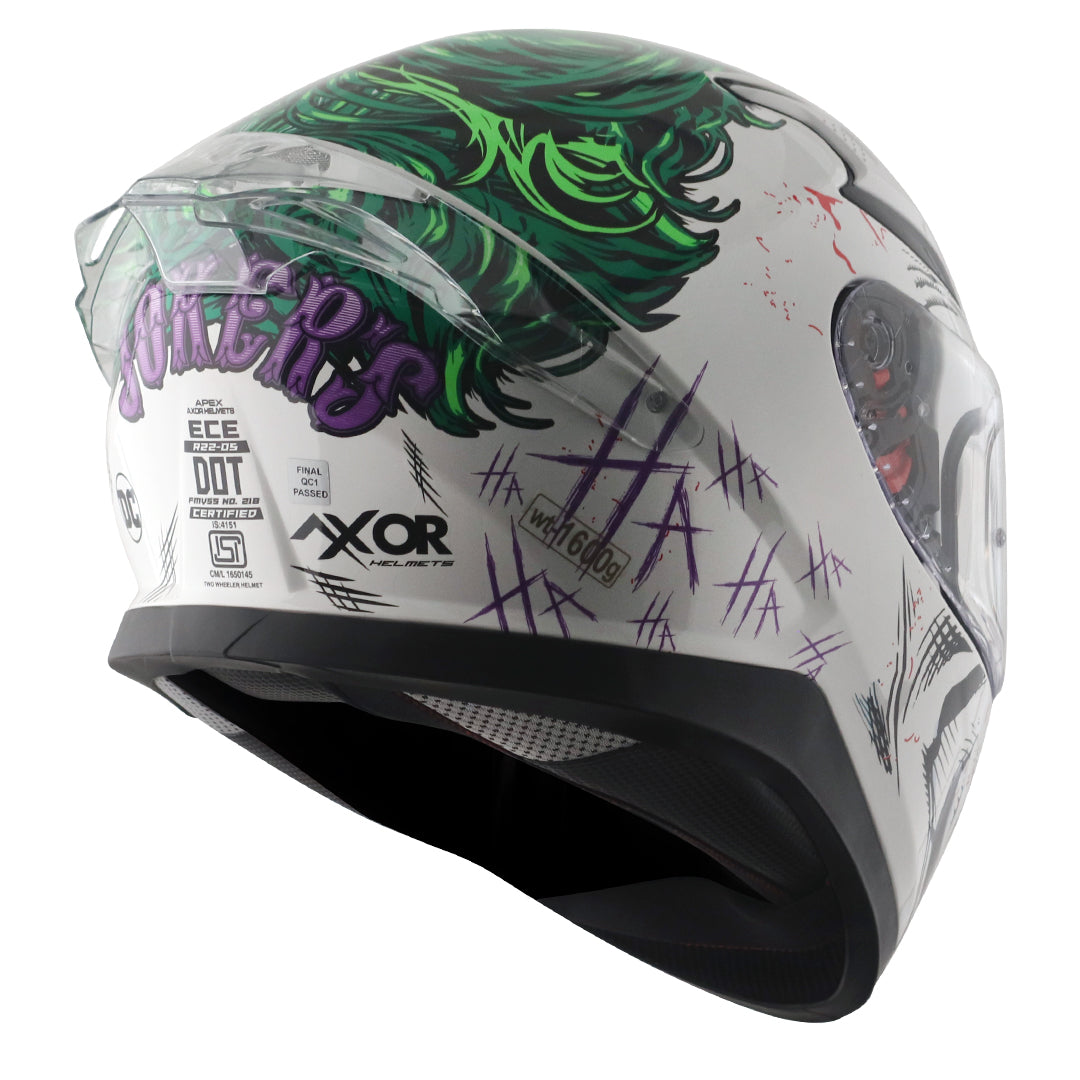 Apex DC Joker Helmet White Green