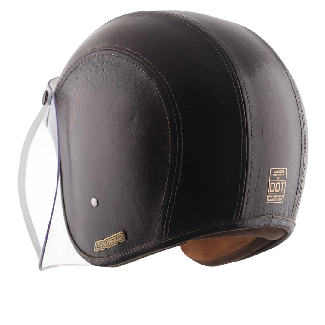 Axor Retro Jet Leather Helmet LEGENDCOCO DARK