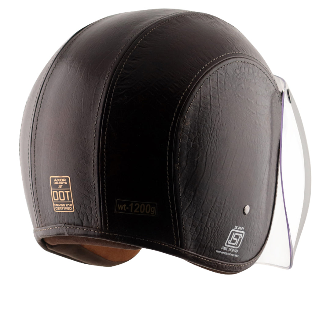 Axor Retro Jet Leather Helmet LEGENDCOCO DARK