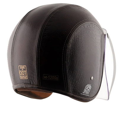 Axor Retro Jet Leather Helmet LEGENDCOCO DARK