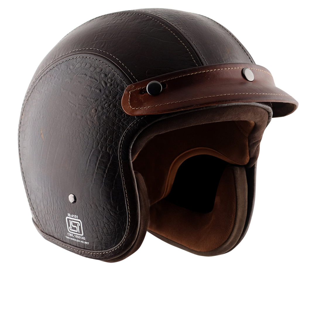 Axor Retro Jet Leather Helmet LEGENDCOCO DARK