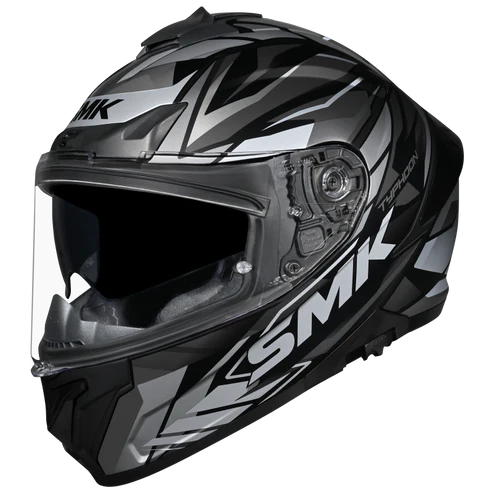 SMK HELMET TYPHOON RIVAL MATT BLACK GREY (MA266)