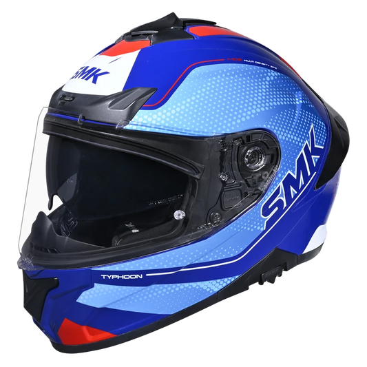 SMK Typhoon Mystic Gloss Blue Red (GL553) Helmet