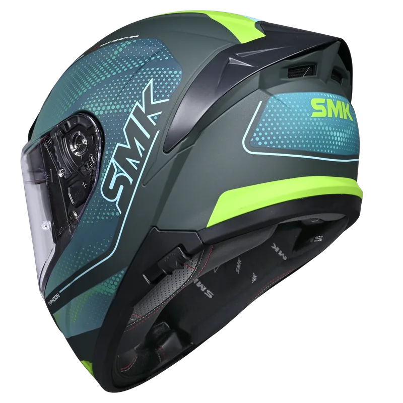 SMK Typhoon Mystic Gloss Green Yellow (GL884) Helmet