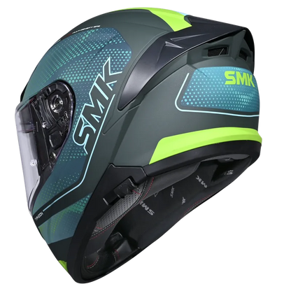 SMK Typhoon Mystic Gloss Green Yellow (GL884) Helmet