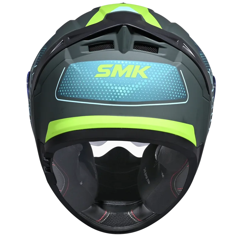 SMK Typhoon Mystic Gloss Green Yellow (GL884) Helmet