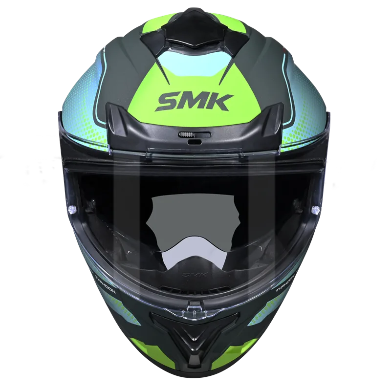 SMK Typhoon Mystic Gloss Green Yellow (GL884) Helmet