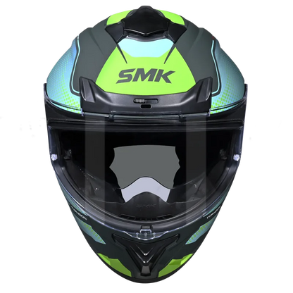 SMK Typhoon Mystic Gloss Green Yellow (GL884) Helmet