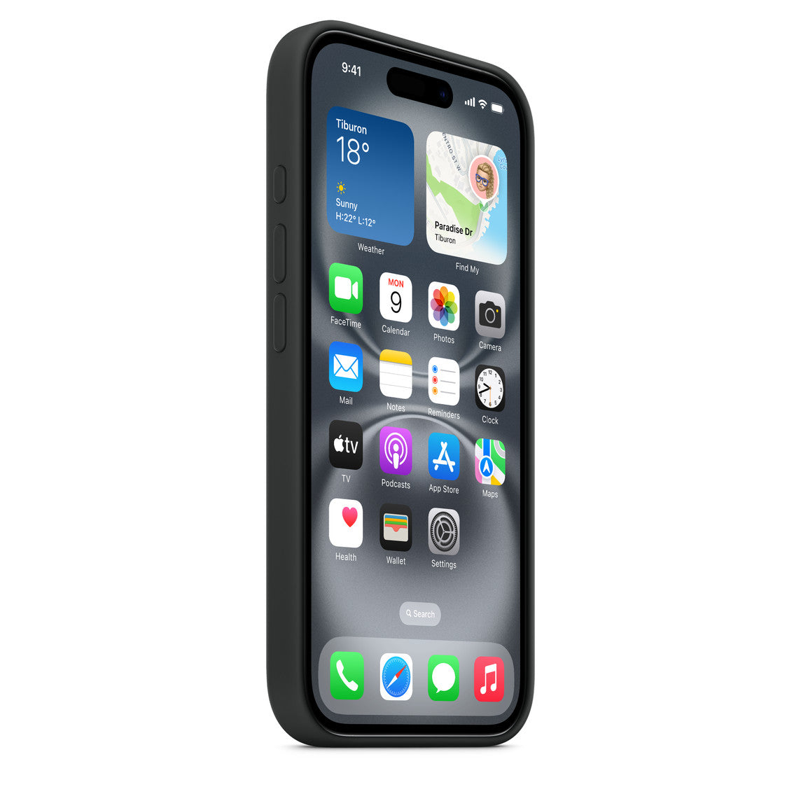 iPhone 16 Silicone Case with MagSafe – Black