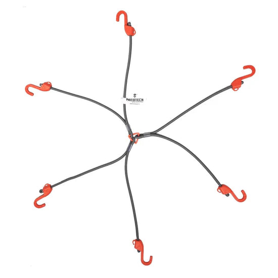 MOTOTECH  Hexapod Bungee Tie-down System - 32" / 80cms - Grey + Orange