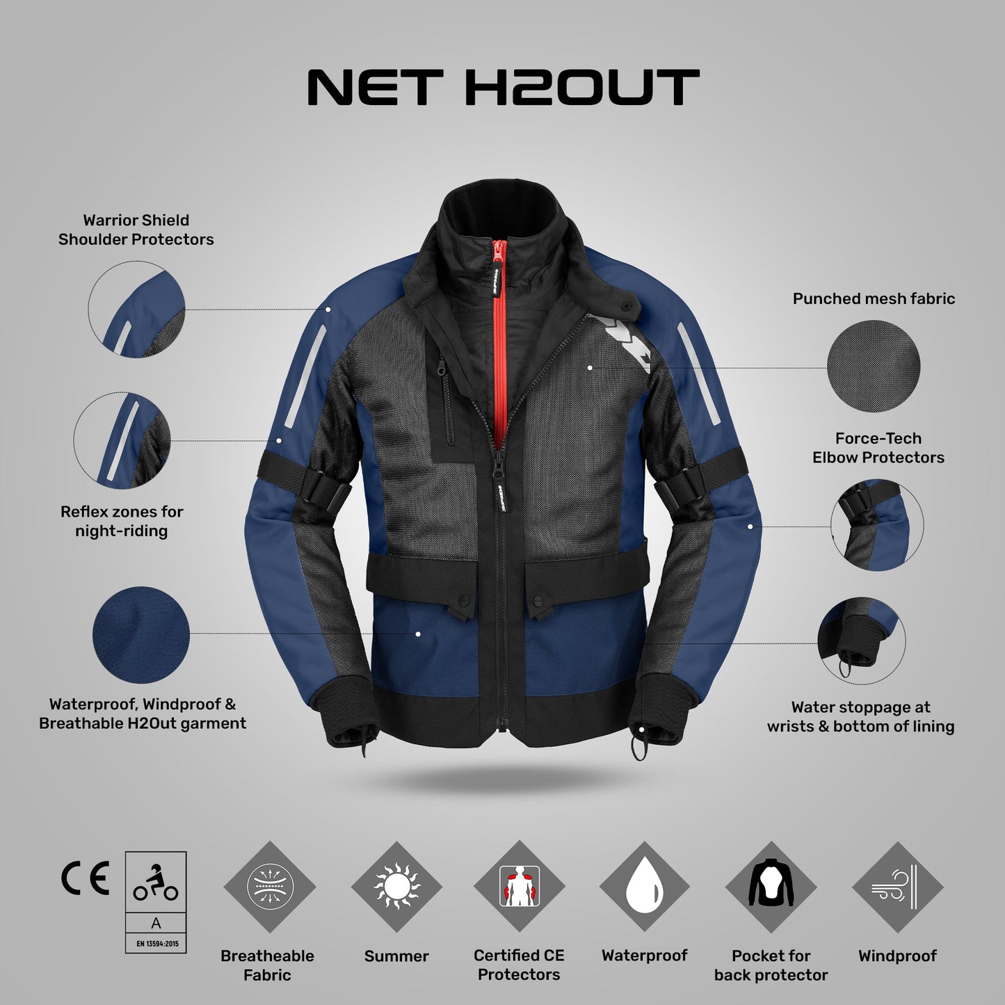Net H2Out Jacket - Black/Blue