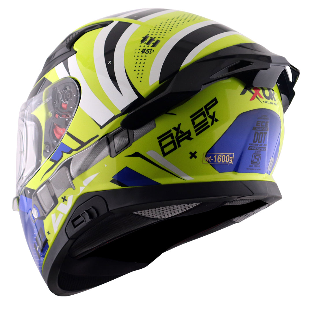 Apex Hex2 Helmet Neon Yellow Blue