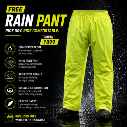 66BHP Storm X Waterproof Motorcycle Raincoat with Free Riding Pant