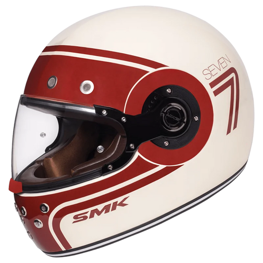SMK Retro Seven Glossy Red Off-White (GL130) Helmet