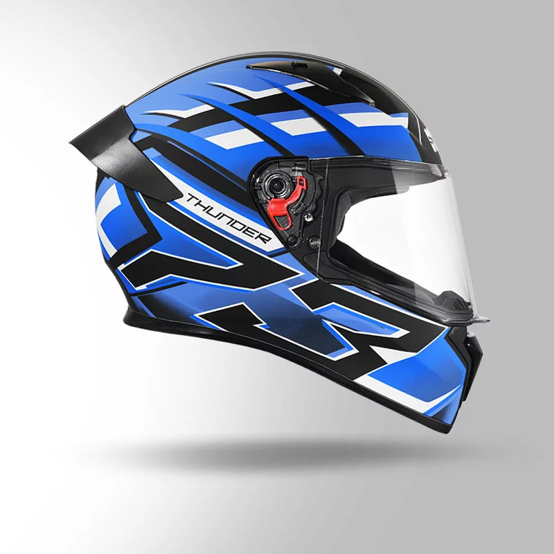 THUNDER D6 DECOR MATT BLACK / BLUE & BLUE WITH SPOILER