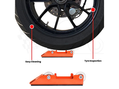 Ramp Groller - Paddock Stand Replacement (Black + Orange, Motorcycle Weight Upto 220 kg)