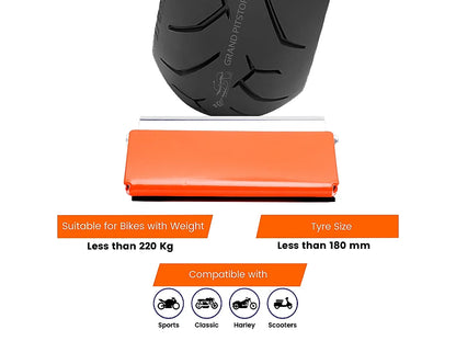 Ramp Groller - Paddock Stand Replacement (Black + Orange, Motorcycle Weight Upto 220 kg)