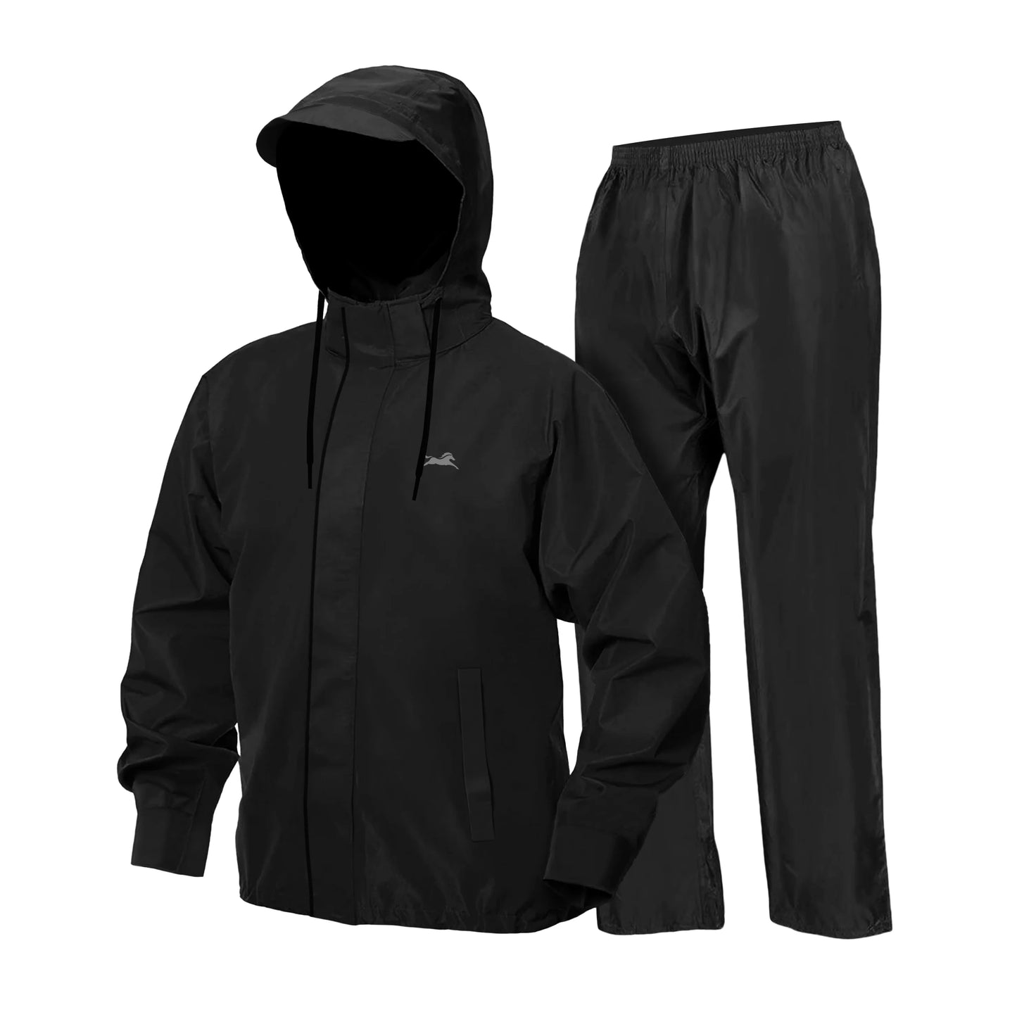 TVS Double-Layer Polyester Raincoat with Pants & Adjustable Drawcord Hood