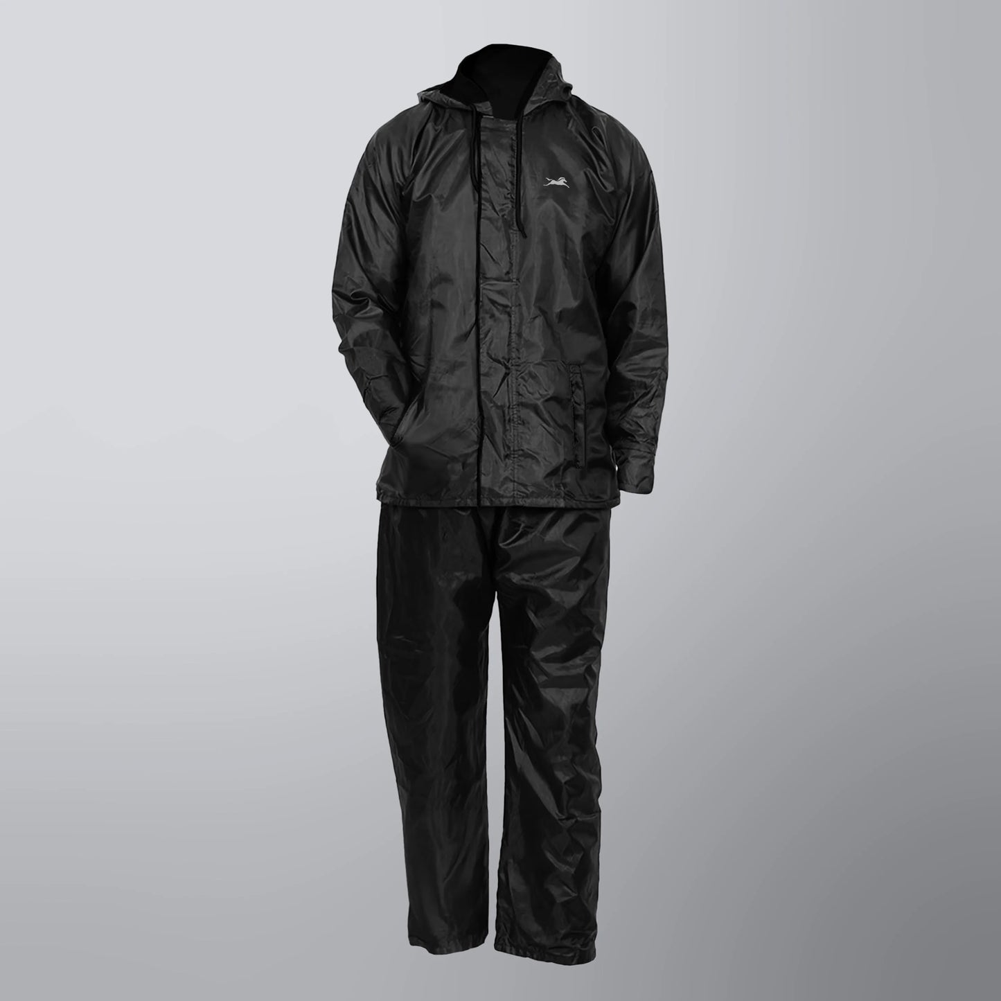 TVS Double-Layer Polyester Raincoat with Pants & Adjustable Drawcord Hood