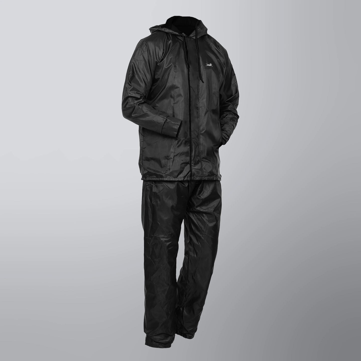 TVS Double-Layer Polyester Raincoat with Pants & Adjustable Drawcord Hood