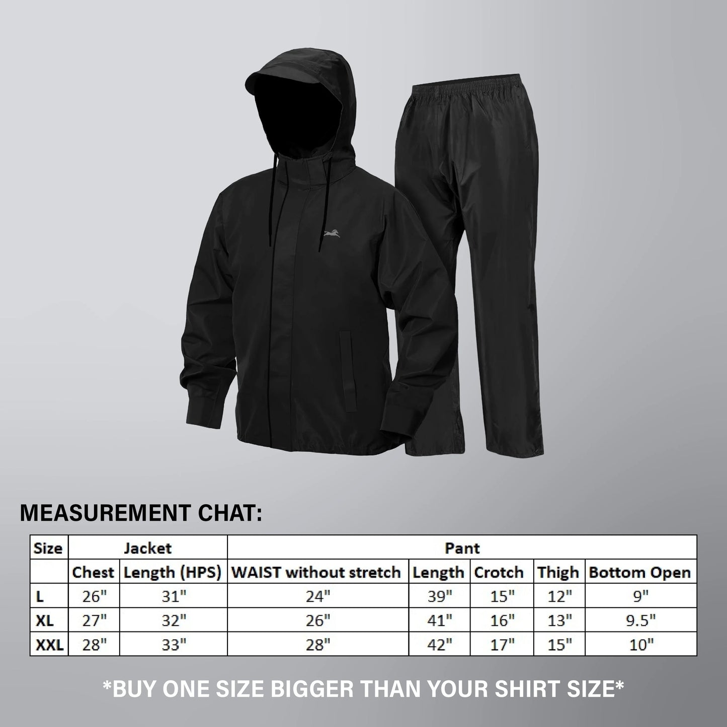 TVS Double-Layer Polyester Raincoat with Pants & Adjustable Drawcord Hood