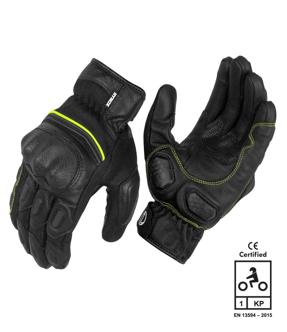TORNADO PRO 3 GLOVES - Black Hi-Viz Green