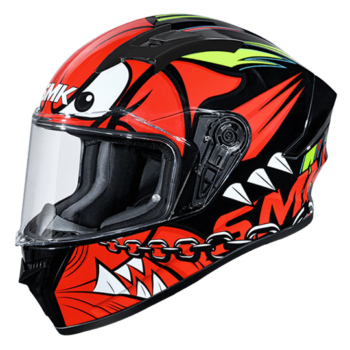 SMK Stellar Monster Gloss Black Red White (GL231) Helmet