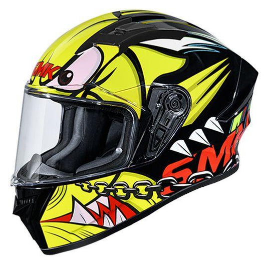 SMK Stellar Monster Glossy Yellow & Black Helmet  MA243
