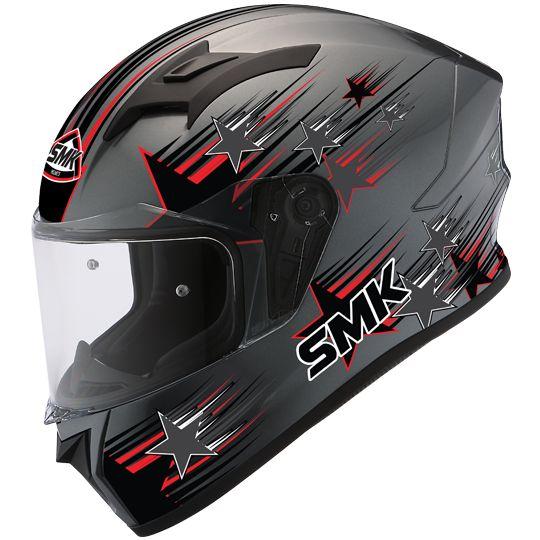 SMK Stellar Rain Star Matt Black & Red Helmet ‰ÛÒ MADA623