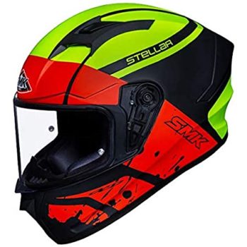 SMK Stellar Squad Matt Black Red Yellow (MA234) Helmet