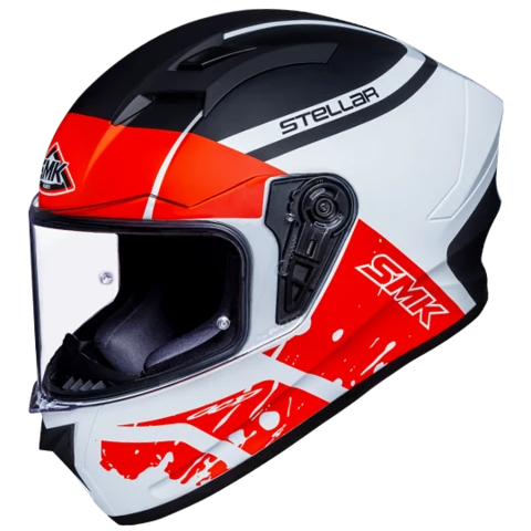 SMK Stellar Squad White Black Red Matt (MA132) Helmet