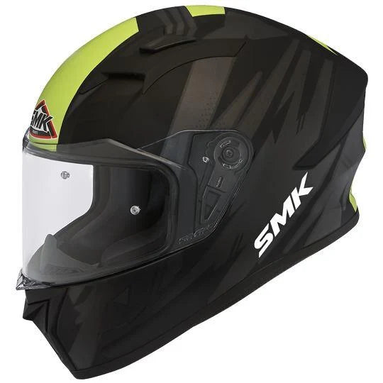 SMK Stellar Trek Matt Black & Green Helmet - MA264