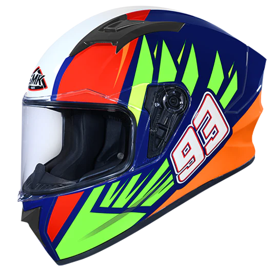 SMK Stellar Wings Gloss Fluro Blue Red (GL543) Helmet