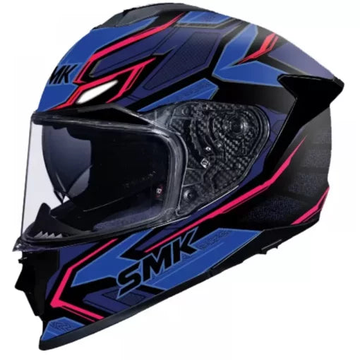 SMK Titan Panther Gloss Black Blue (GL259) Helmet