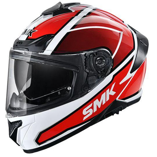 SMK Typhoon Aegis Helmet (D Ring) – Matt White & Red – MA132