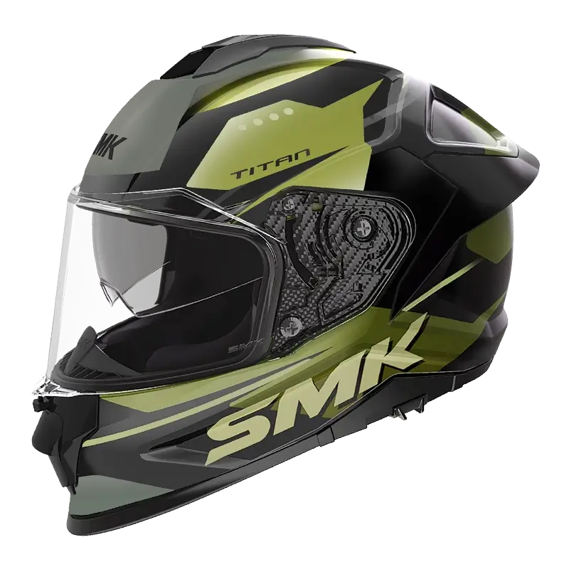 TITAN SPORTER Matt Helmet MA248 - Matt Black Yellow Grey