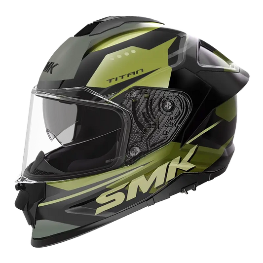 TITAN SPORTER Matt Helmet MA248 - Matt Black Yellow Grey