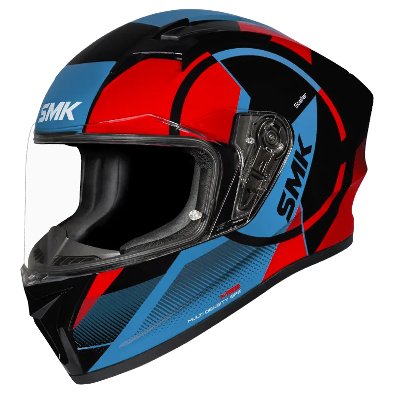 SMK Stellar Sports Faro Matt Black Red Grey (MA236) Helmet