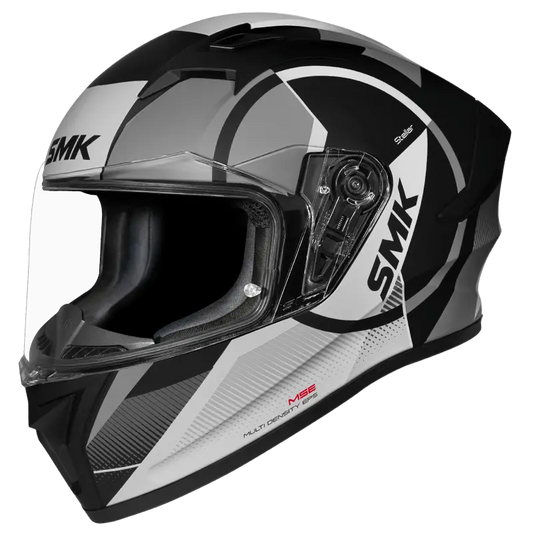 SMK Stellar Sports Faro Gloss Black Grey (GL266) Helmet