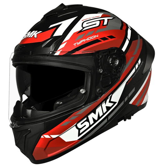 SMK Typhoon Sports Tourer Gloss Black Red White (GL231) Helmet