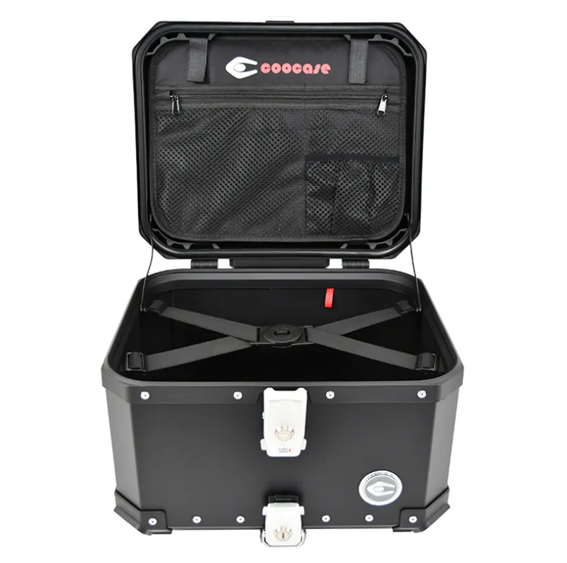 Compact Tail Case COOCASE 45L Large Tail Box Aluminium Motorbike Storage Luggage Top Cas